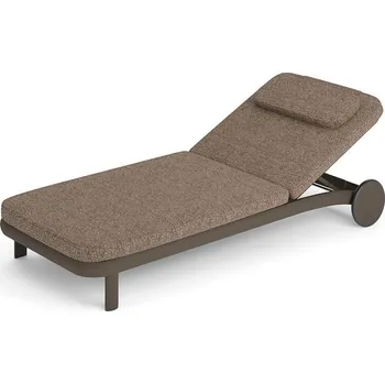 Zahradní lehátko Jati Kebon Polohovací lehátko s kolečky Dolce, Jati Kebon, rám hliník barva bronze mat, bez celopotahu