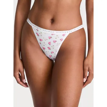 Kalhotky Victoria's Secret dámské kalhotky Cotton Bikini s růžovými květy M
