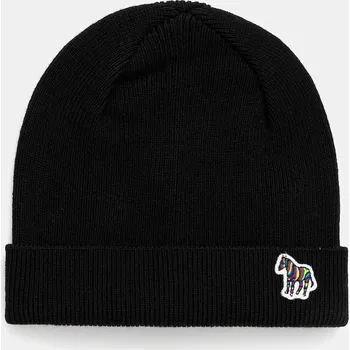 Čepice Vlněná čepice Paul Smith černá barva, M1A-383MK-TZEBRA M1A.383MK.TZEBRA 99X, vel. ONE SIZE