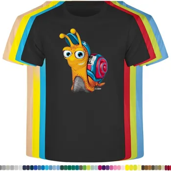 Dívčí tričko detske-levne-bavlnene-tricko-potisk-snek-Turbo Barva: Black -černá, velikost: 116