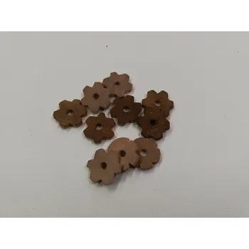 Dětské navlékací korálky Dřevěné korálky - kytička tmavě hnědá - 13mm - 10ks