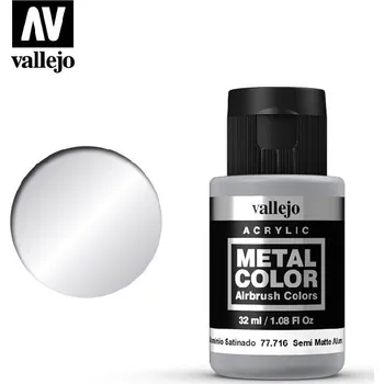Modelářská barva Vallejo - Metal Color 77716 Semi Mate Aluminium 32ml.