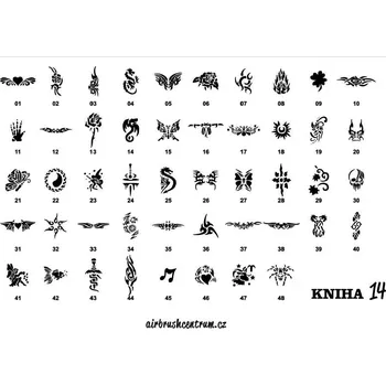 Odstranitelné tetování Kniha šablon pro airbrush dočasné tetování 14