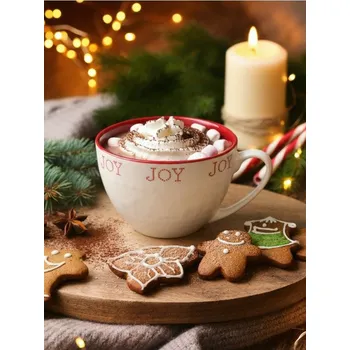 Sinsay - Keramický vánoční hrnek s nápisem „Joy“ - červená - 310GI-33X - 310GI-33X-ONE