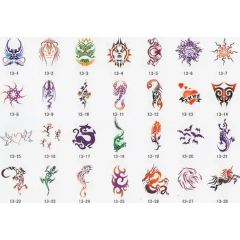 Odstranitelné tetování Kniha šablon pro airbrush dočasné tetování 13B