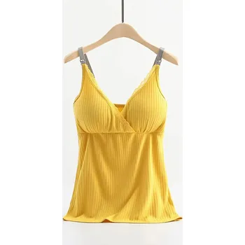 Těhotenská podprsenka Kojící / těhotenské tílko jednobarevné Barva: Žlutá, Velikost: M