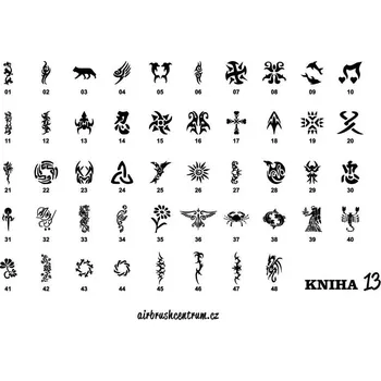 Odstranitelné tetování Kniha šablon pro airbrush dočasné tetování 13