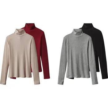 Dámský svetr esmara® Dámský žebrovaný rolák, 2 kusy Černá/Šedá Červená/Béžová