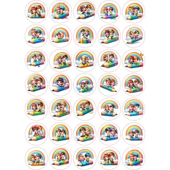 Jedlá dekorace na dort Škola_31 Materiál: Jedlý papír