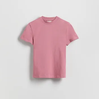 Dámské tričko Reserved - Tričko regular z bavlny - světle fialová - 3363P-34X - 3363P-34X-XL