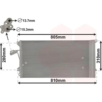 Klimatizace automobilu Kondenzátor, klimatizace VAN WEZEL 58005244