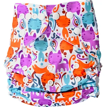 látková plena GaGa's pleny Látková plena AIO Barevné kočky