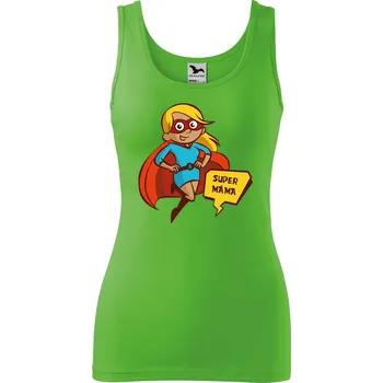 DOBRÝ TRIKO Dámské tílko s potiskem Super máma Velikost: 2XL, Barva: Apple green