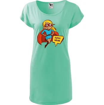 Dámské tričko DOBRÝ TRIKO Dámské tričko/šaty Super máma Velikost: XL, Barva: Mátová