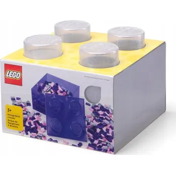 Stavebnice LEGO LEGO KRABIČKA CONTAINER BLOKU 4 PRŮHLEDNÝ TŘPYTKA ŠEDÁ 25 cm 40090803