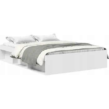 Postel Dvoulůžková postel imitace dřeva 150x200 bílá