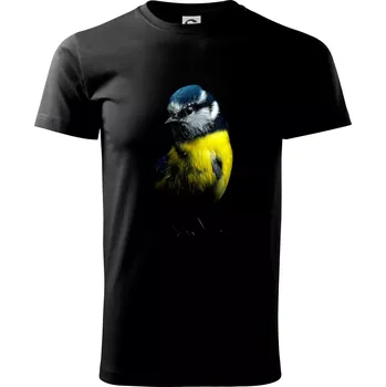 Sýkora modřinka černá fotka - Triko extra velké (5-8XL) - 8XL ( Černá )