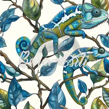 Úplet, Zelenomodří chameleoni, větvičky (E) (Top kvalitní úplet Bella digitisk)