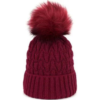 Čepice Čepice bordó s bambulí