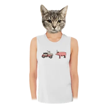 Bastard Praseta dámské tílko volné White