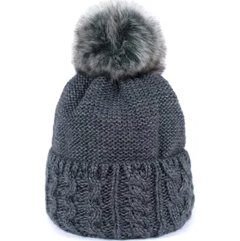 Pokrývka hlavy Zimní čepice s bambulí, šedivá