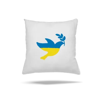 Polštář Bastard Ukrajina - Holubice obrys polštář White
