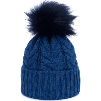 Čepice Čepice s bambulí modrá