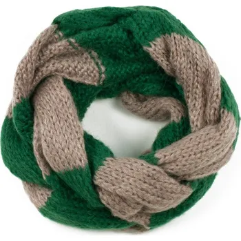 Šála Proplétaná komínová šála béžovo-zelená