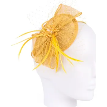 Klobouk Dámský fascinátor žlutý