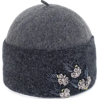 Čepice Vlněná čepice pět lístků šedá