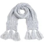 Pletená zimní šála s třásněmi - světle šedá