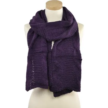 Šála Zimní vlněný šál - tmavofialový
