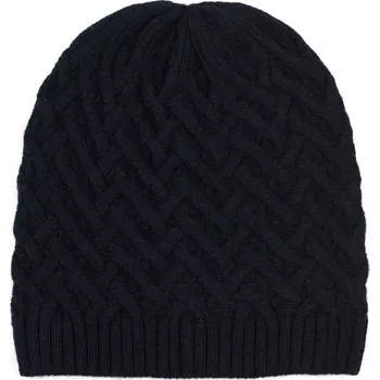 Čepice Černá pletená čepice s cik cak vzorem