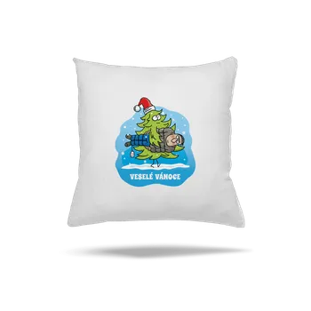 Polštář Bastard Veselé Vánoce polštář White