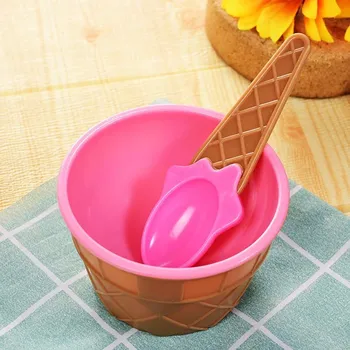 Miska na zmrzlinu | kelímek na zmrzlinu se lžičkou - Růžová