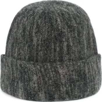 Čepice Elegantní zimní vlněná čepice tmavě šedá