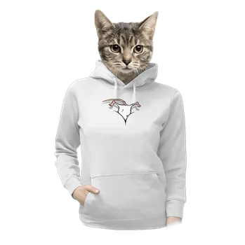 Dámská mikina Bastard Myš ve výstřihu dámská mikina klokanka White