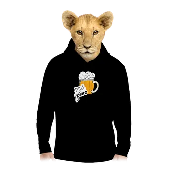 Chlapecká mikina Bastard Velký a malý pívo dětská mikina klokanka Black