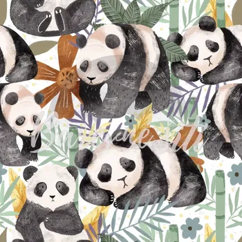 Úplet, Pandy a bambusové trávy (E) (Top kvalitní úplet Bella digitisk)