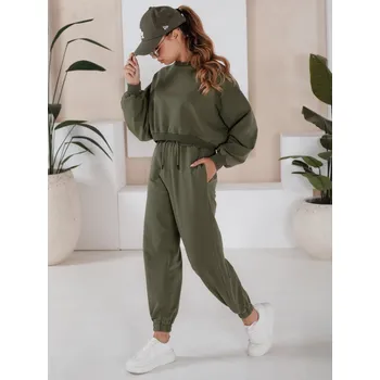 Tmavá khaki tepláková souprava SOLIR AY1019 Velikost: L