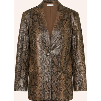 Dámské sako Mrs & Hugs Dámský Blejzr V Koženém Vzhledu, hnědá / tmavě...