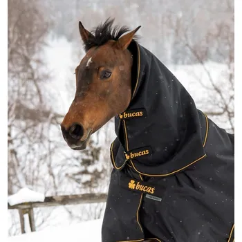 Jezdectví Bucas Krční díl Irish Bucas, 300 g, black/gold Délka zad: 4XS