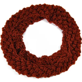 Šála Háčkovaný kruhový šál - kaštanový