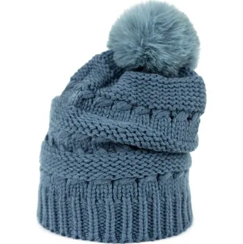 Pokrývka hlavy Čepice se vzorem a bubulí modrá