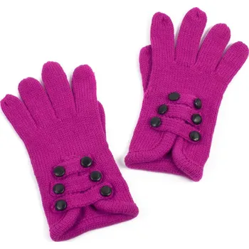 Šála Módní rukavice zdobené knoflíčky růžové