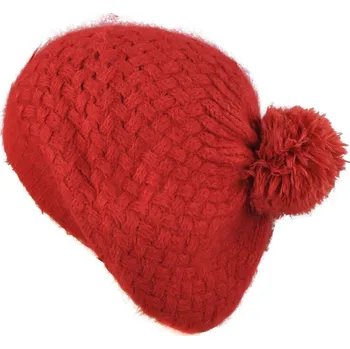Čepice Angorská čepice s bambulí červená