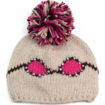 Čepice Čepice s bambulí béžová