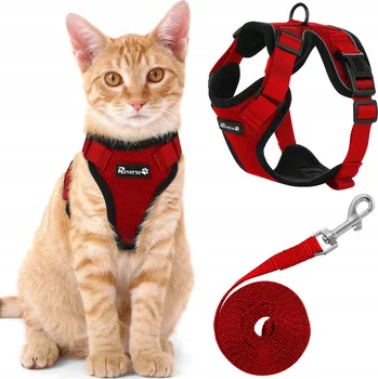 Vodítko pro psa PROFESIONÁLNÍ BEZTLAKOVÉ VODÍTKO S POPRUHY NA PROCHÁZKY NASTAVITELNÉ PRO KOČKY + VODÍTKO M