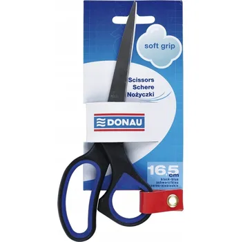 Kancelářské nůžky DONAU Soft Grip, 16,5 cm, modré