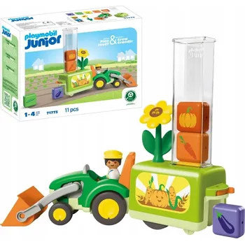 Stavebnice Playmobil Playmobil 71773 JUNIOR: Traktor se secím strojem